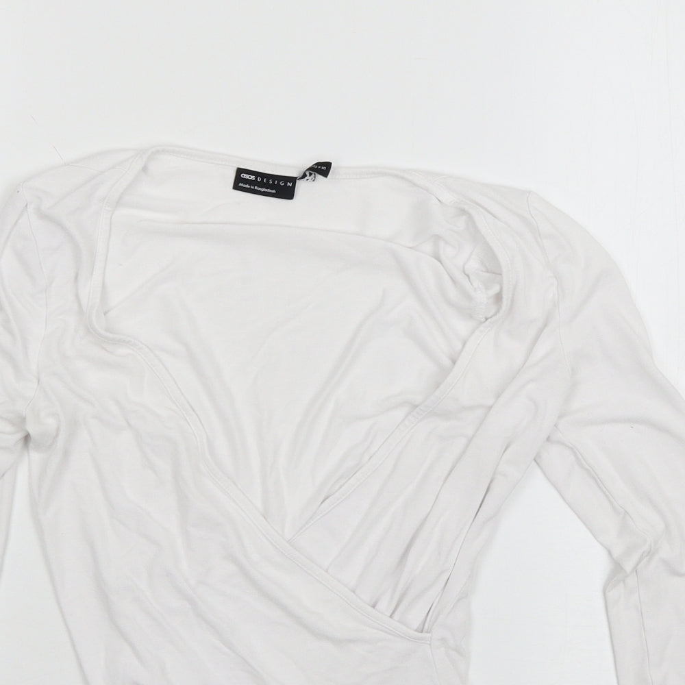 Womens UK Size 4 ASOS White Basic T-Shirt