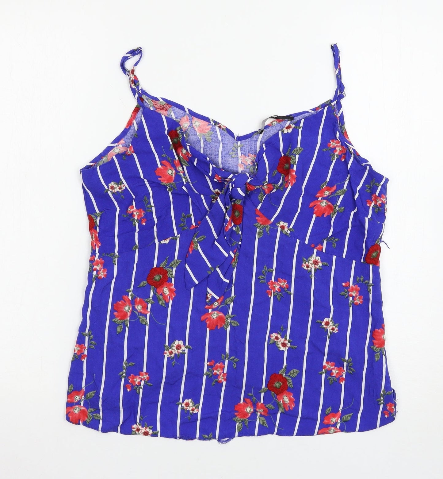 George Womens Blue Floral  Basic Tank Size 14
