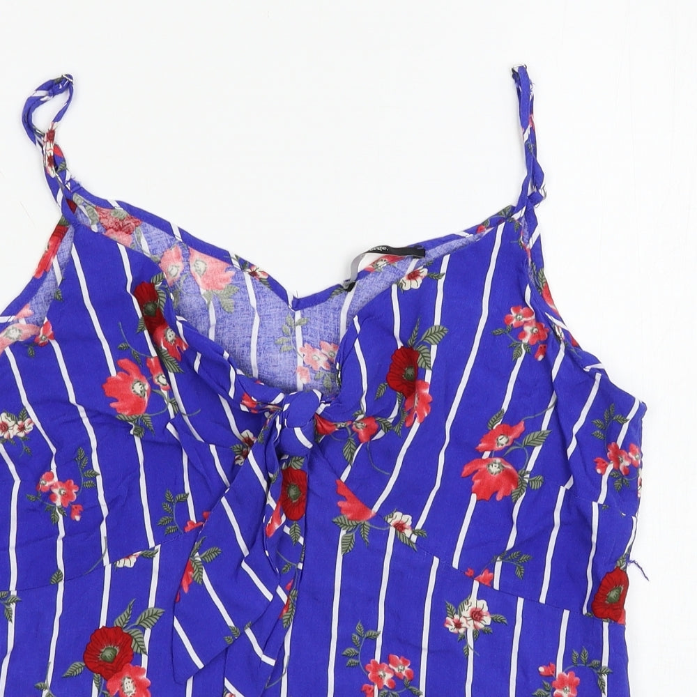 George Womens Blue Floral  Basic Tank Size 14