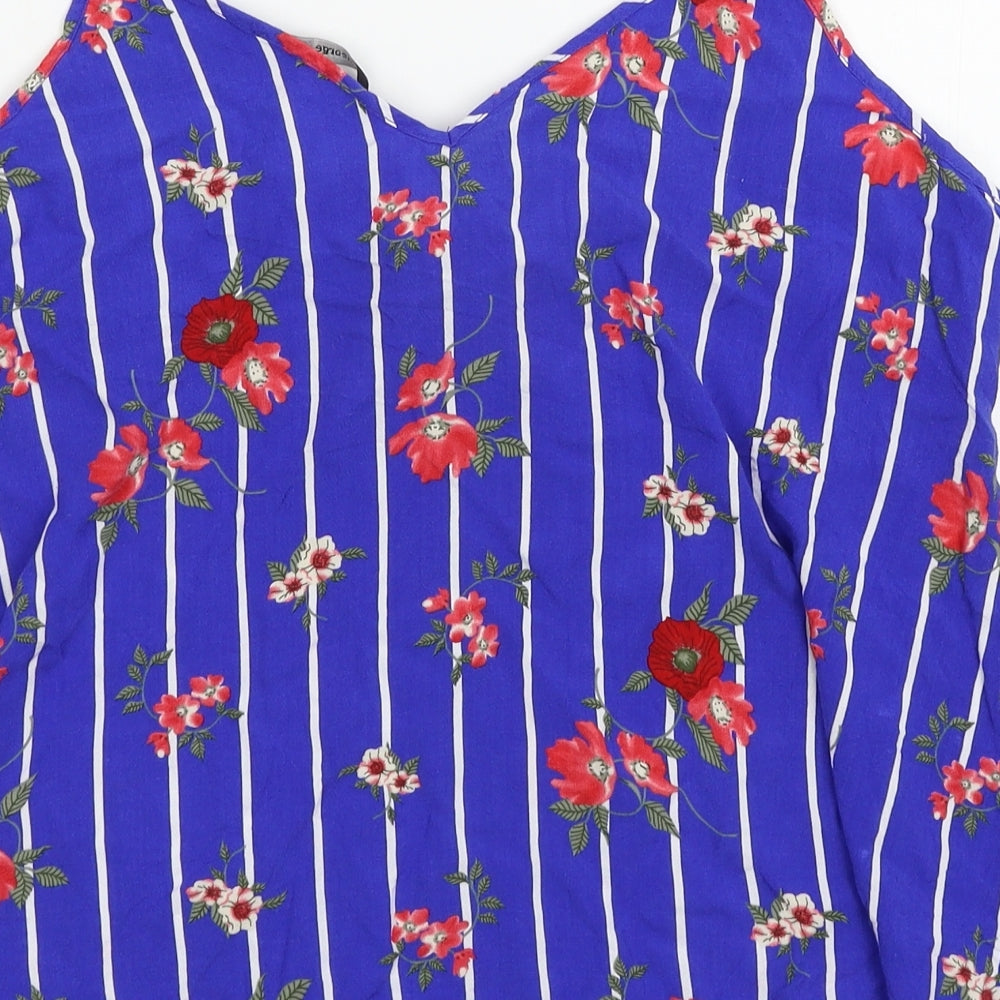 George Womens Blue Floral  Basic Tank Size 14