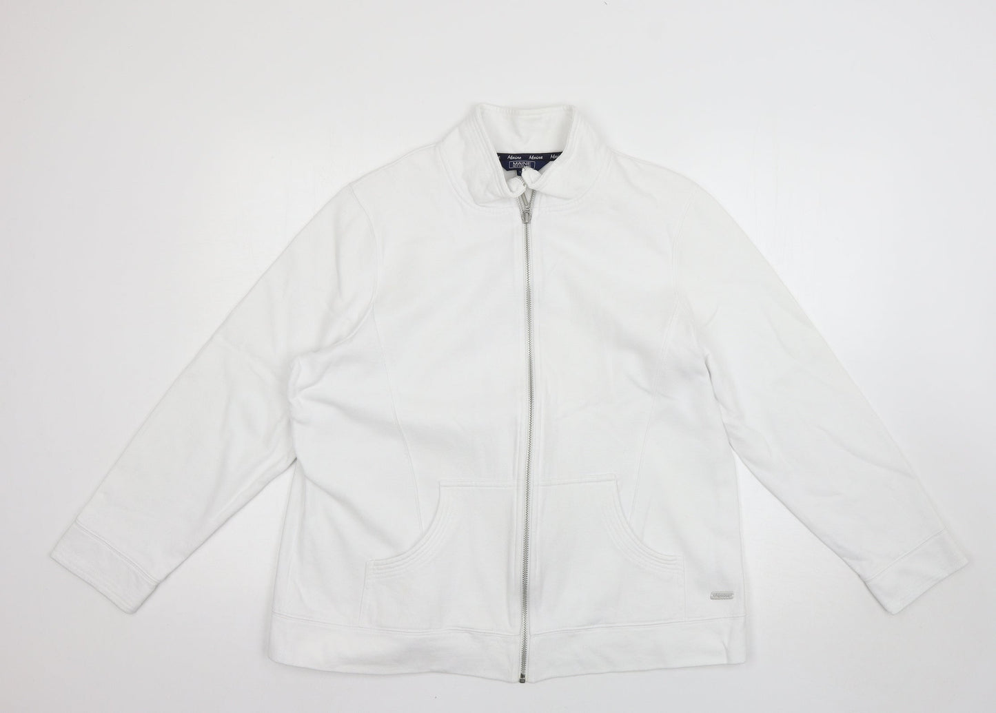 Womens UK Size 18 Debenhams White Full Zip Jumper