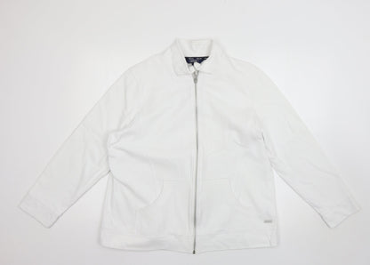 Womens UK Size 18 Debenhams White Full Zip Jumper