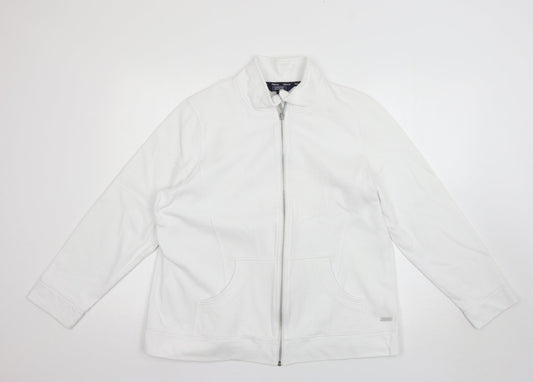 Womens UK Size 18 Debenhams White Full Zip Jumper