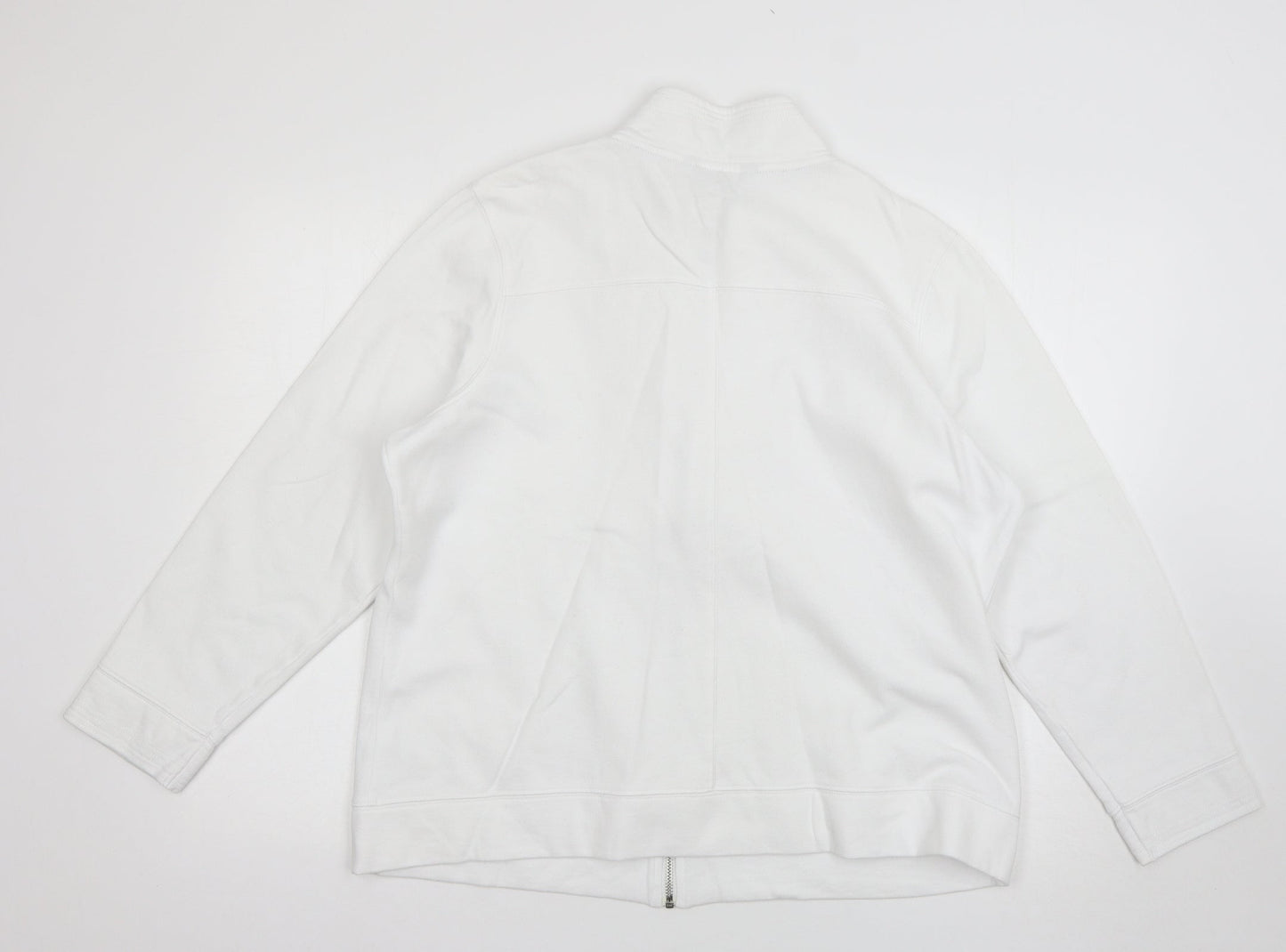 Womens UK Size 18 Debenhams White Full Zip Jumper