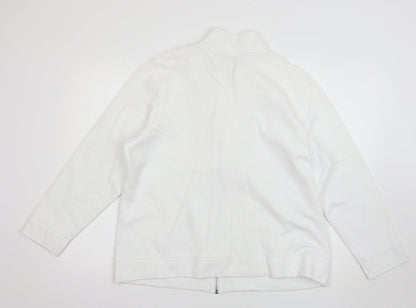 Womens UK Size 18 Debenhams White Full Zip Jumper