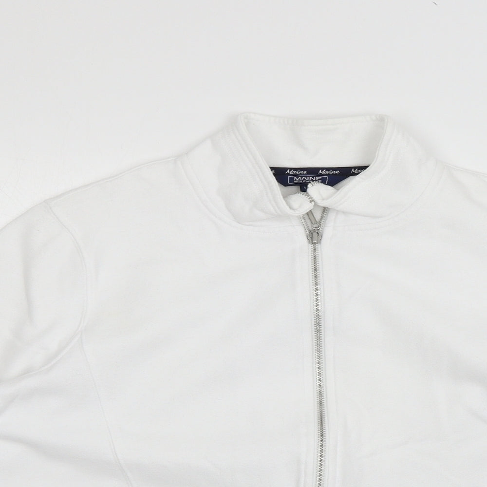 Womens UK Size 18 Debenhams White Full Zip Jumper