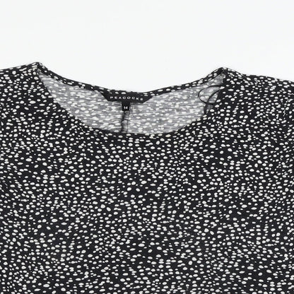Womens UK Size 14 Peacocks Black Basic T-Shirt