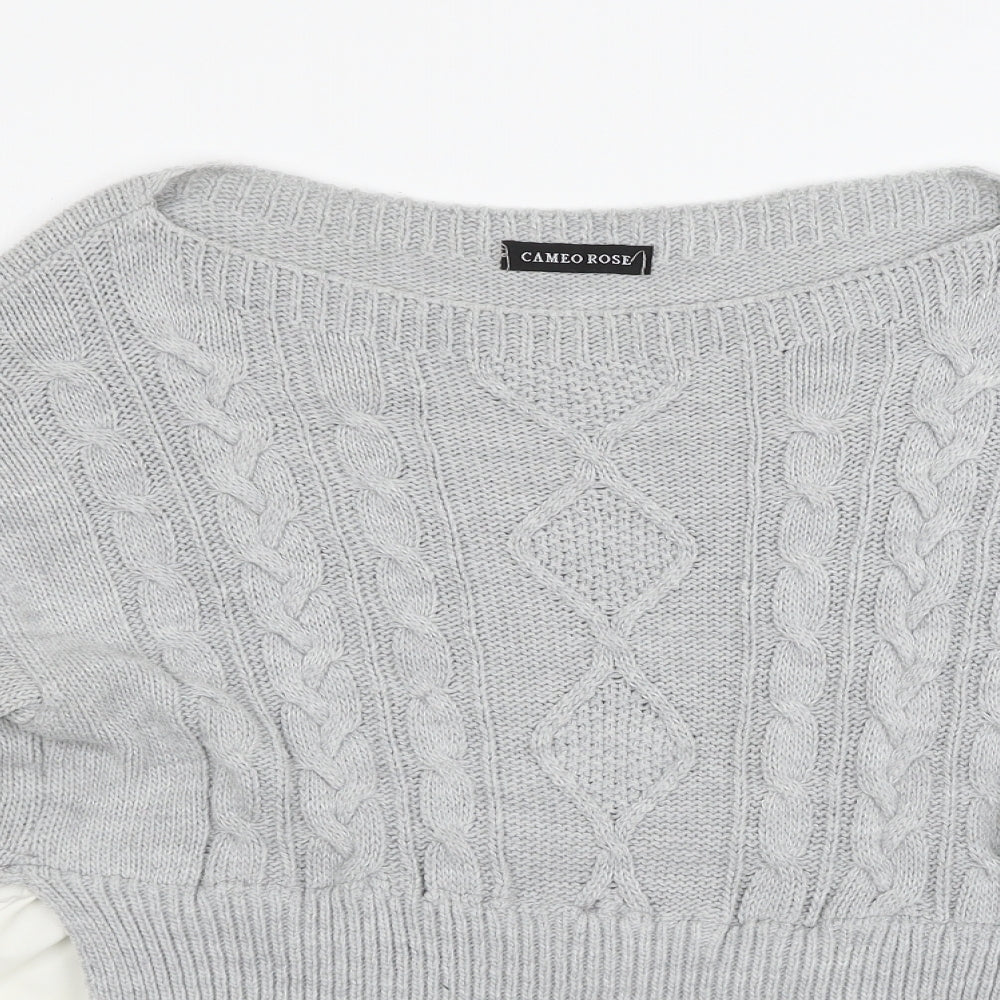 Womens UK Size M cameo rose Grey Pullover Jumper