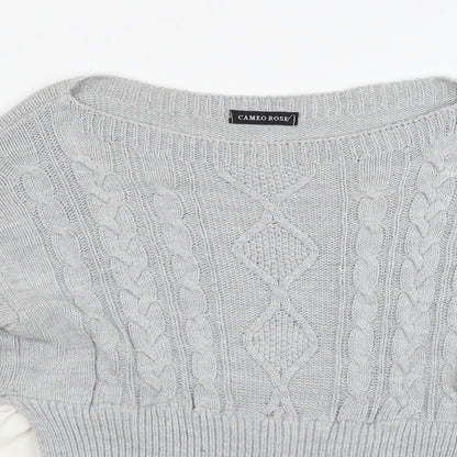 Womens UK Size M cameo rose Grey Pullover Jumper