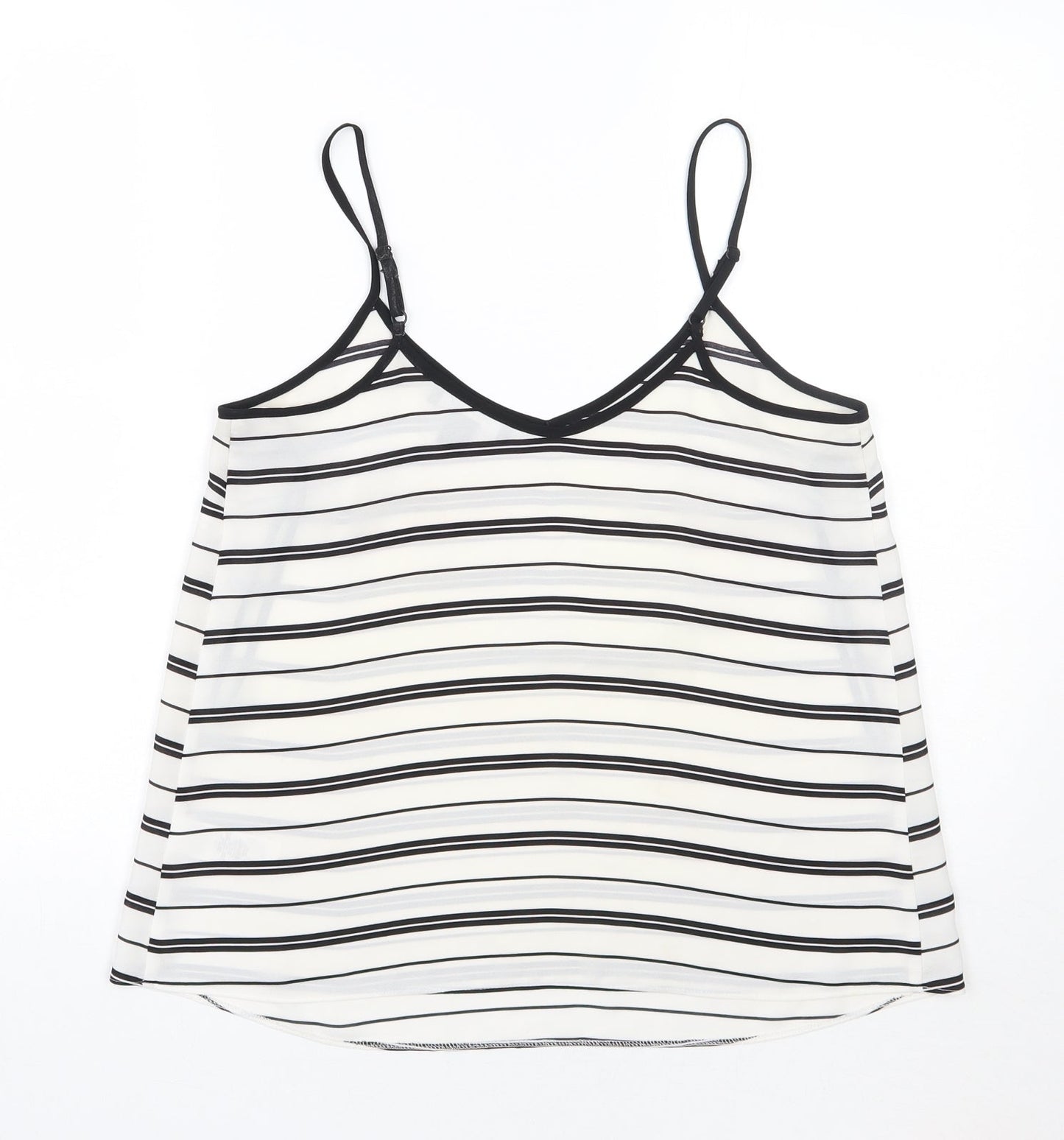 Primark Womens White Striped  Basic Tank Size 10