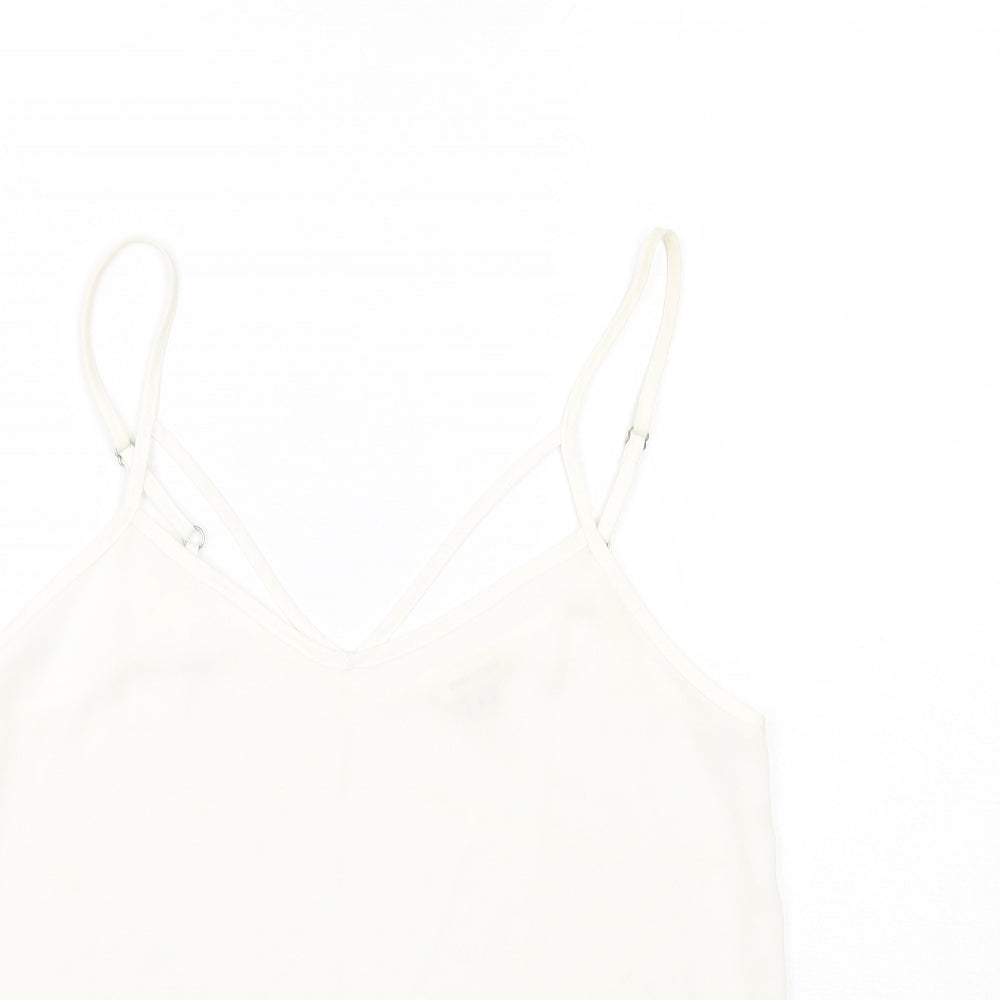 Womens UK Size 6 River Island White Basic Tank