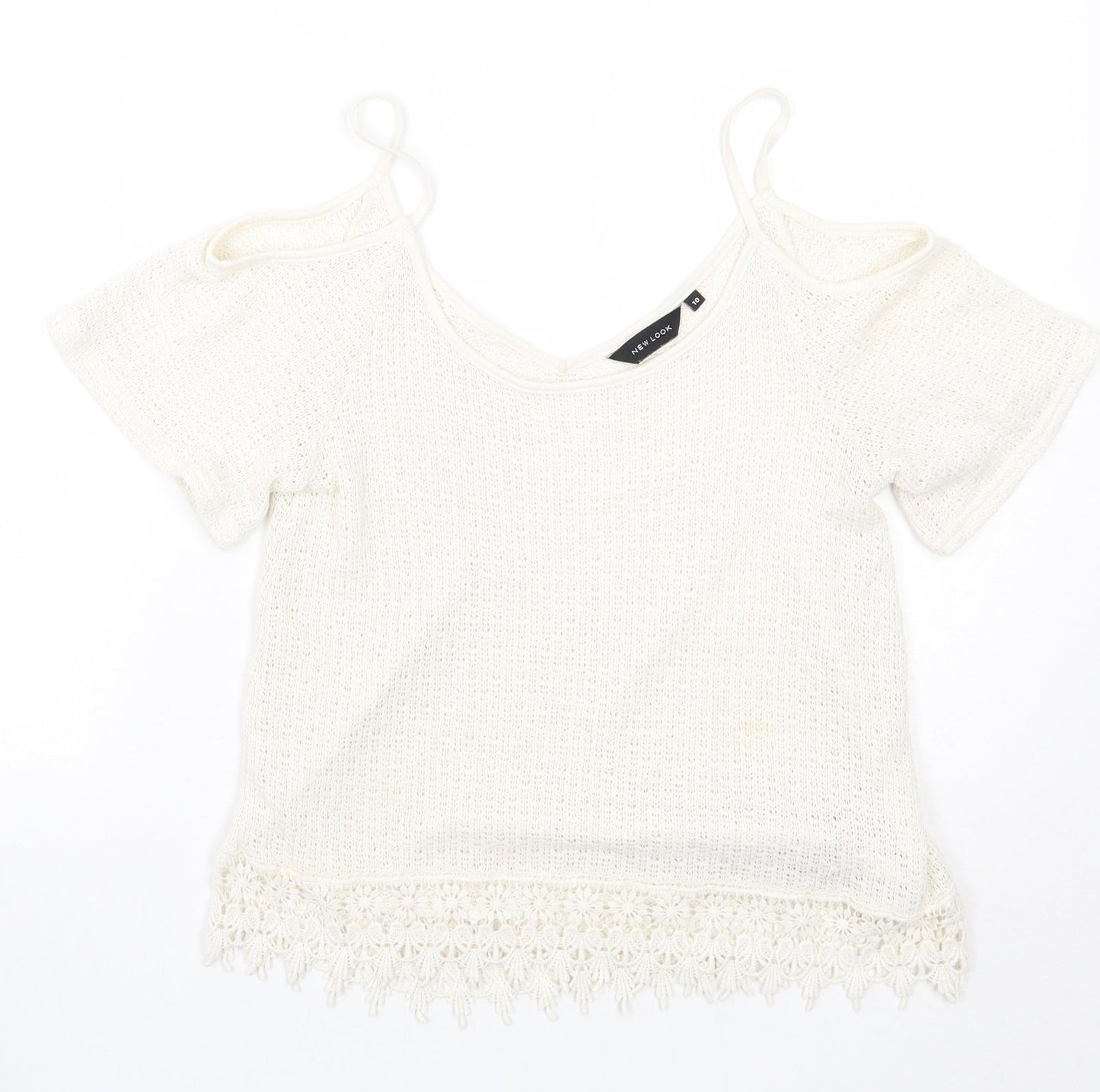 Womens UK Size 10 Newlook White Basic T-Shirt