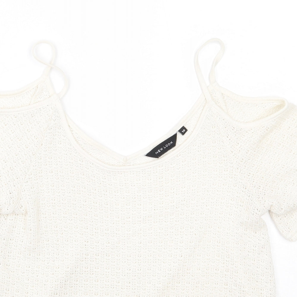 Womens UK Size 10 Newlook White Basic T-Shirt