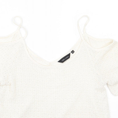 Womens UK Size 10 Newlook White Basic T-Shirt