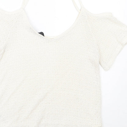 Womens UK Size 10 Newlook White Basic T-Shirt