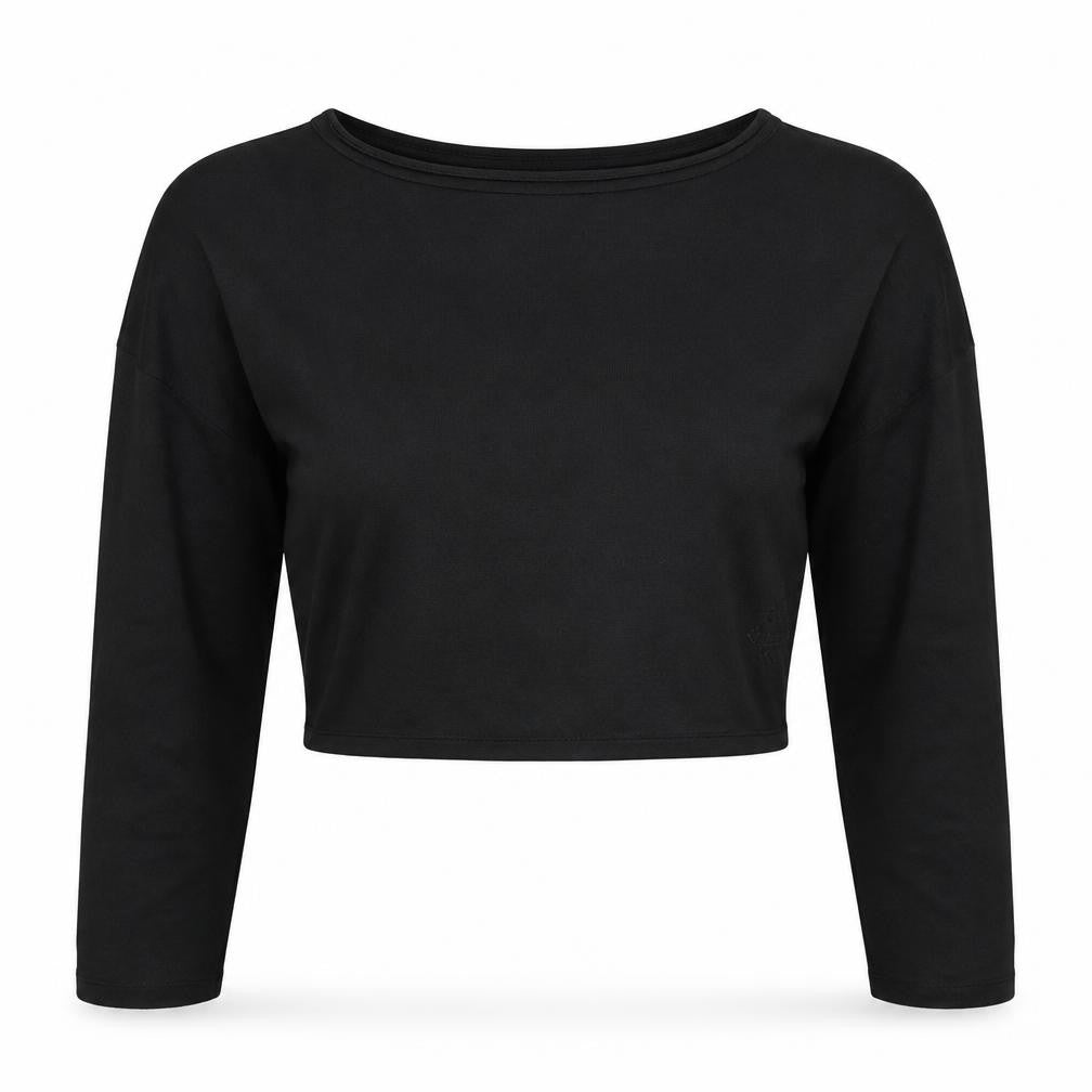 Womens UK Size 10 Primark Black Cropped T-Shirt
