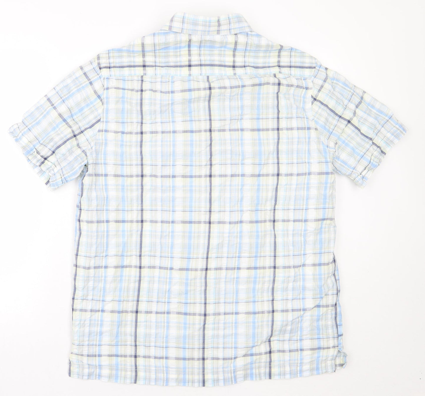 Mens UK Size M BHS Blue  Button-Up Short Sleeve Casual Shirt