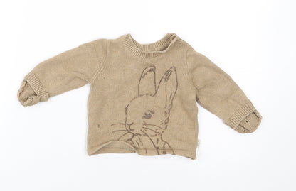 Marks and Spencer Baby Brown   Pullover Jumper Size 0-3 Months