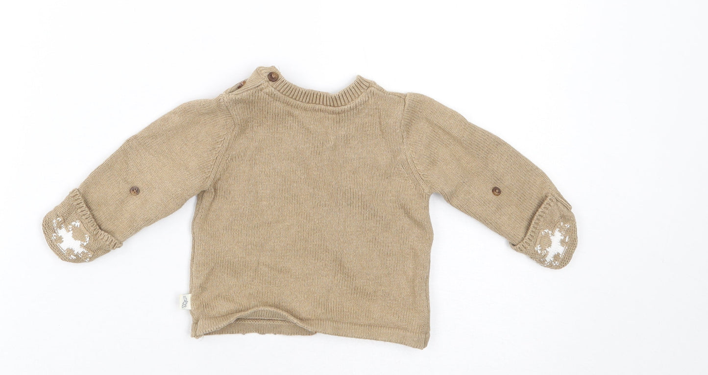 Marks and Spencer Baby Brown   Pullover Jumper Size 0-3 Months