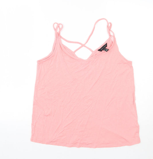 Womens UK Size 14 Newlook Pink Basic Tank