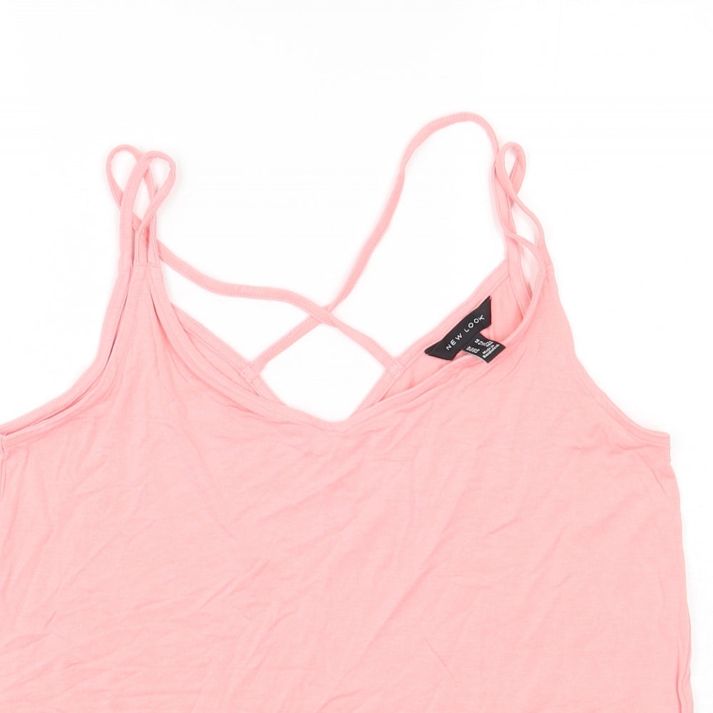 Womens UK Size 14 Newlook Pink Basic Tank