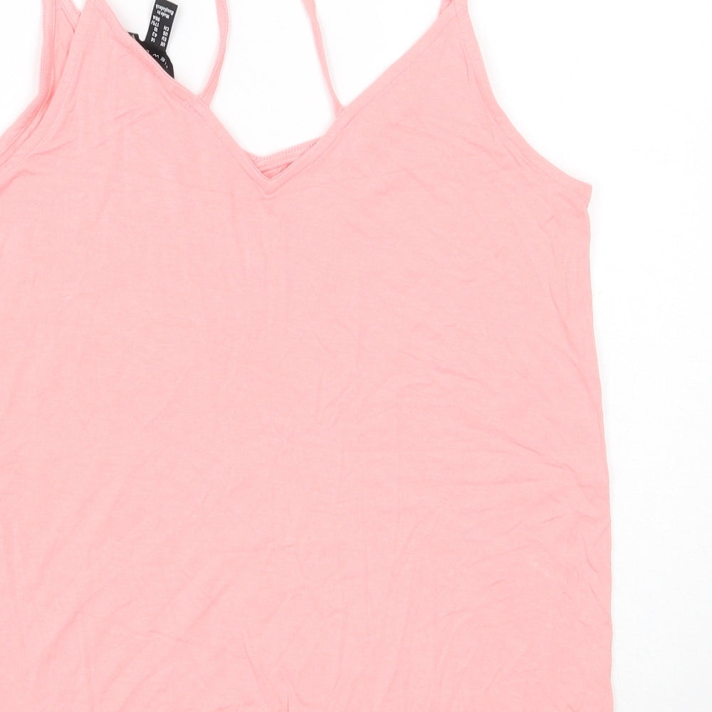 Womens UK Size 14 Newlook Pink Basic Tank
