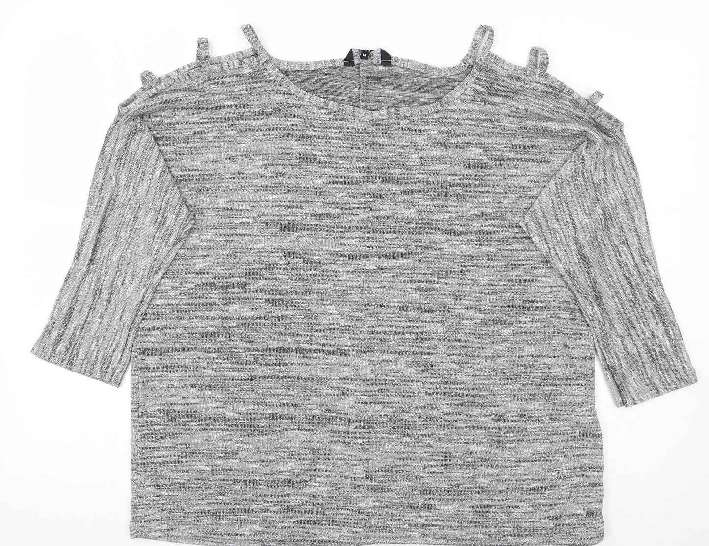 Womens UK Size 14 Peacocks Grey Basic T-Shirt