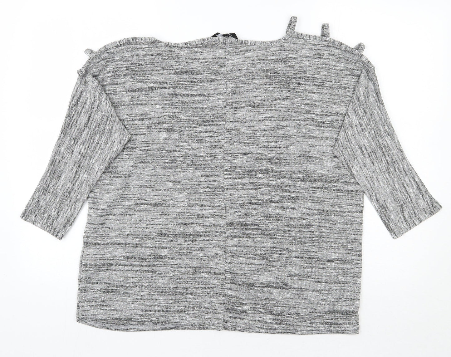 Womens UK Size 14 Peacocks Grey Basic T-Shirt