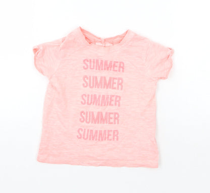 NEXT Girls Pink   Basic T-Shirt Size 9-12 Months