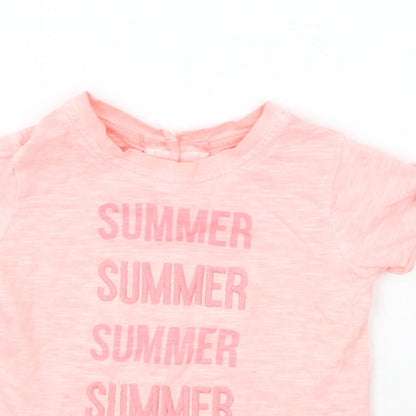 NEXT Girls Pink   Basic T-Shirt Size 9-12 Months