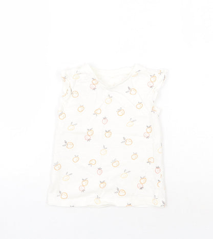 George Girls Ivory Geometric  Basic T-Shirt Size 3-4 Years