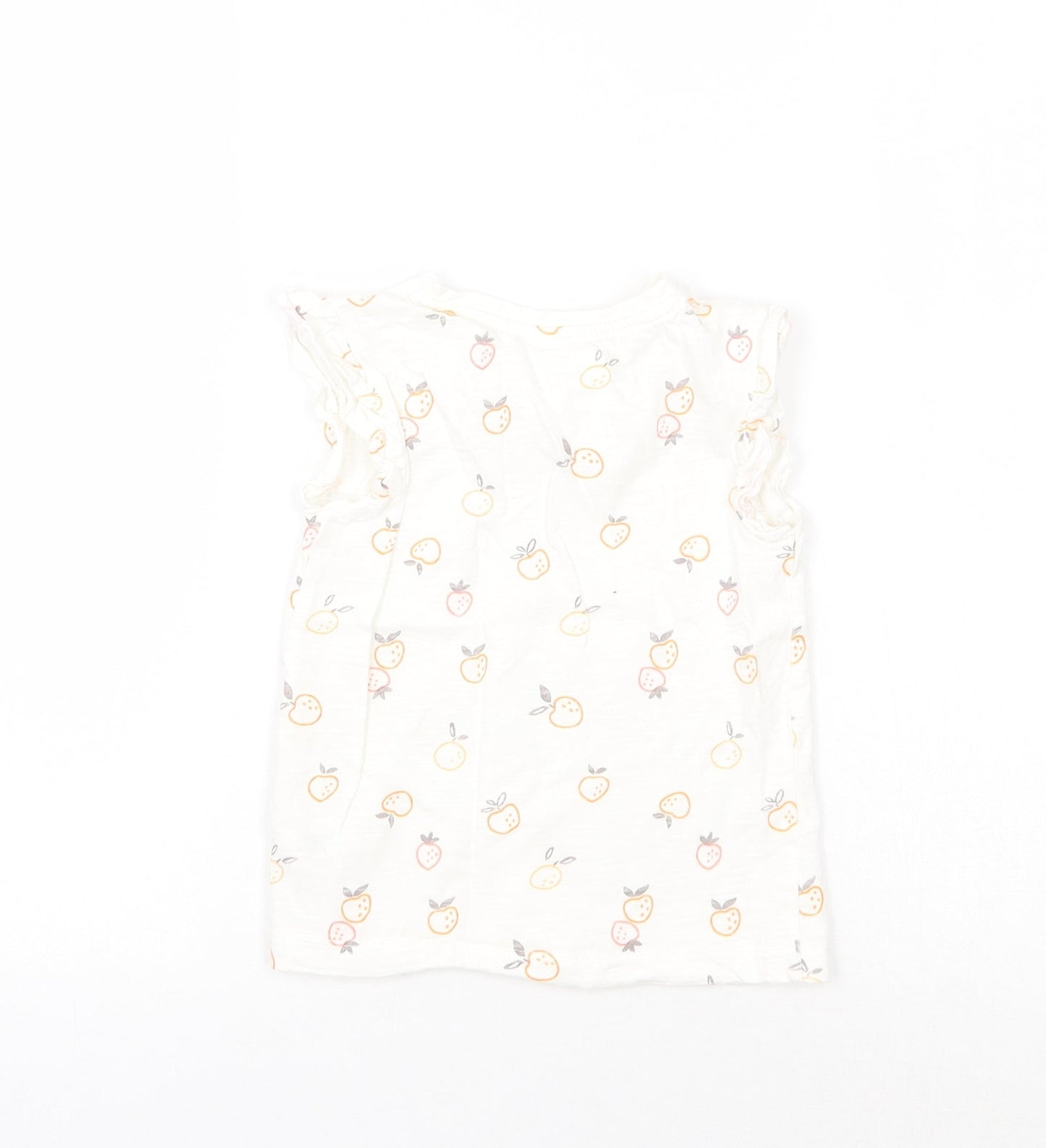 George Girls Ivory Geometric  Basic T-Shirt Size 3-4 Years