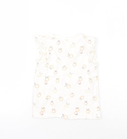 George Girls Ivory Geometric  Basic T-Shirt Size 3-4 Years