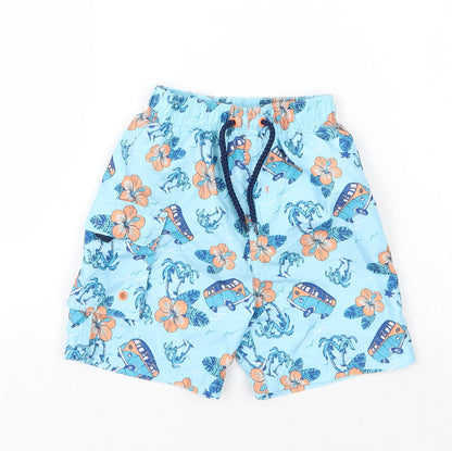 Matalan Boys Blue Floral  Cropped Trousers Size 18-24 Months