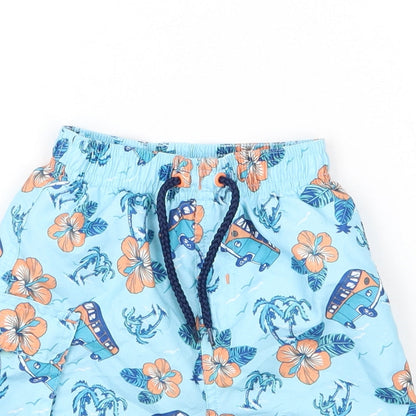 Matalan Boys Blue Floral  Cropped Trousers Size 18-24 Months