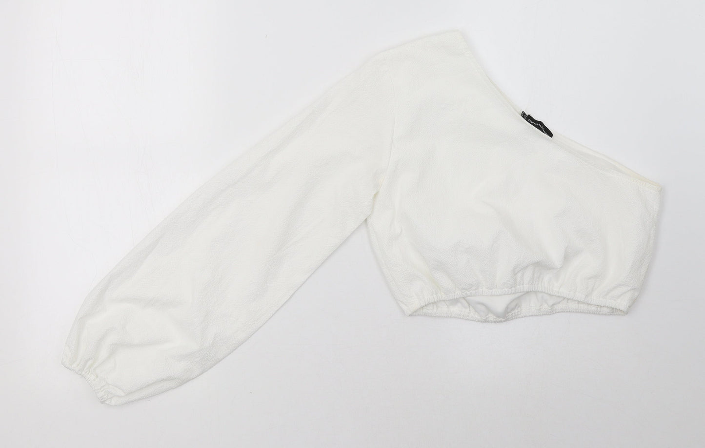 Womens UK Size 8 PRETTYLITTLETHING White Cropped Blouse