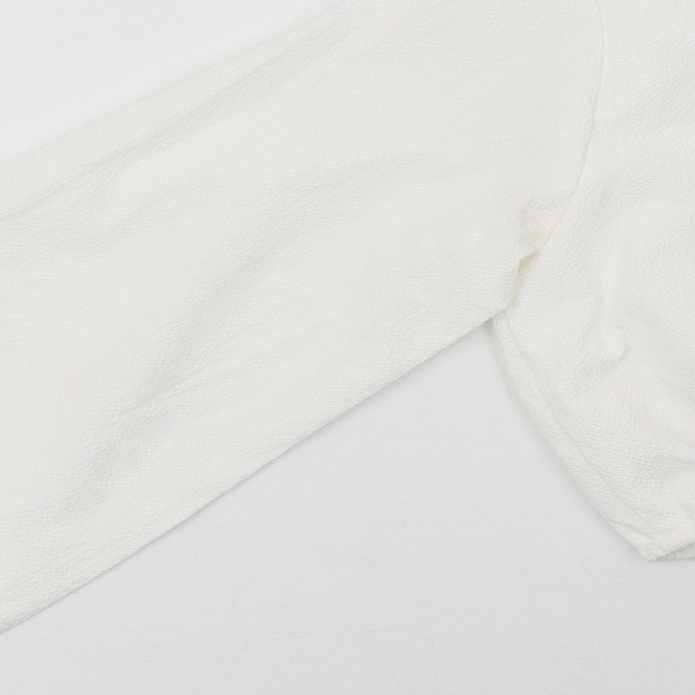 Womens UK Size 8 PRETTYLITTLETHING White Cropped Blouse
