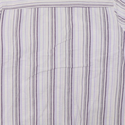 Cotton Traders Womens Purple Striped  Basic Button-Up Size 12