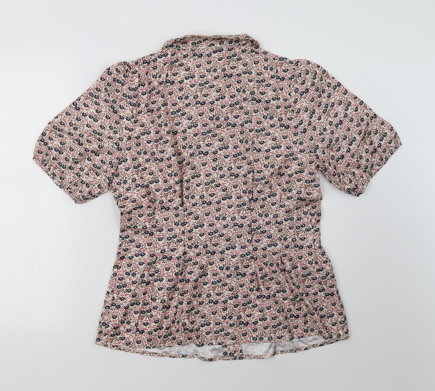 Womens UK Size M Allegra K Red Basic Button-Up