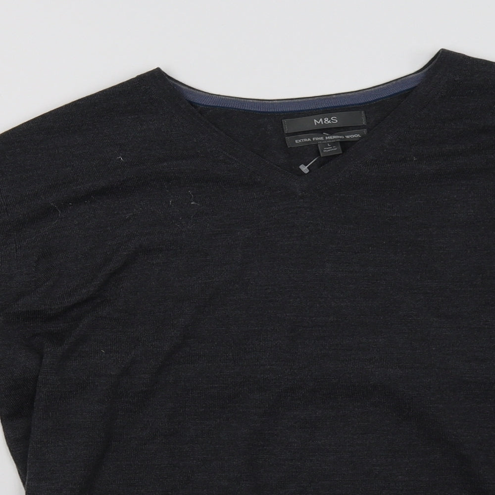 Mens UK Size L Marks and Spencer Grey Pullover Sweatshirt