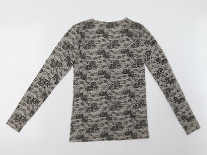Charnos Womens Beige Geometric  Pullover Sweatshirt Size M