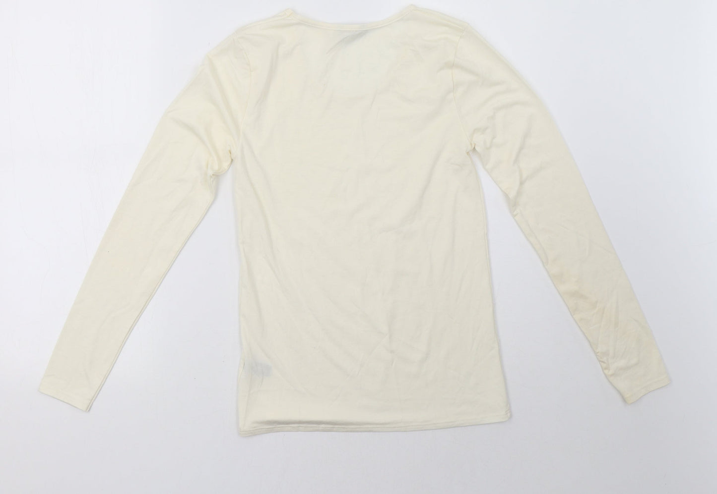 `charnos Womens White   Pullover Sweatshirt Size M