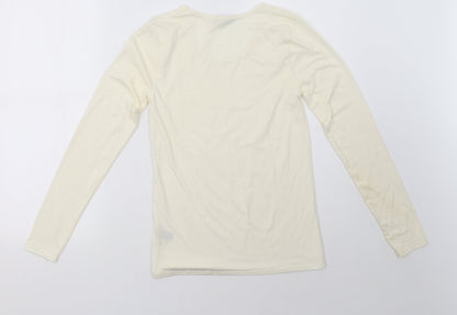 `charnos Womens White   Pullover Sweatshirt Size M