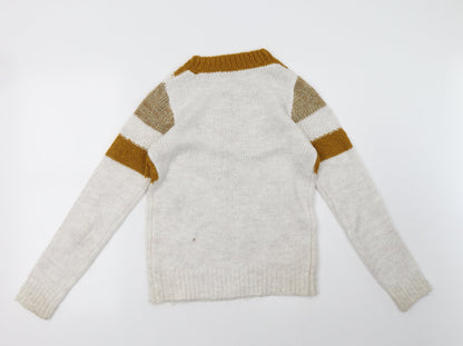 Sainsburys Womens White Striped  Pullover Sweatshirt Size 6