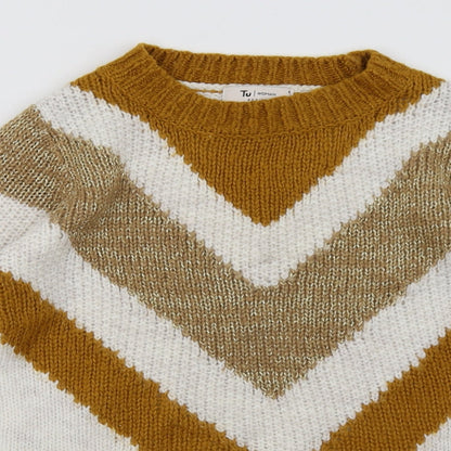 Sainsburys Womens White Striped  Pullover Sweatshirt Size 6