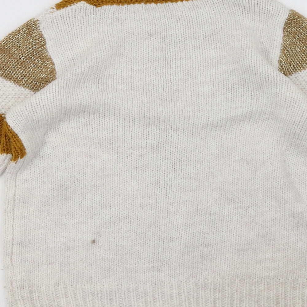Sainsburys Womens White Striped  Pullover Sweatshirt Size 6