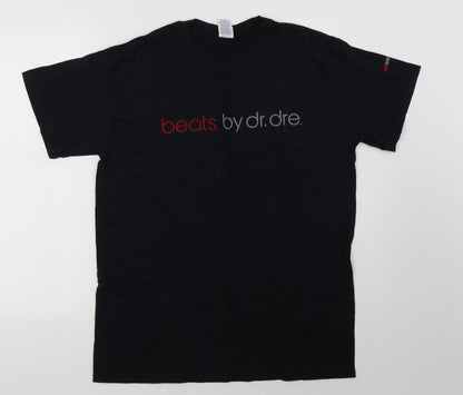 Mens UK Size L Gildan Black  T-Shirt