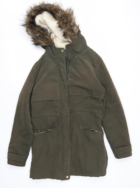 Primark Womens Green   Overcoat Coat Size S
