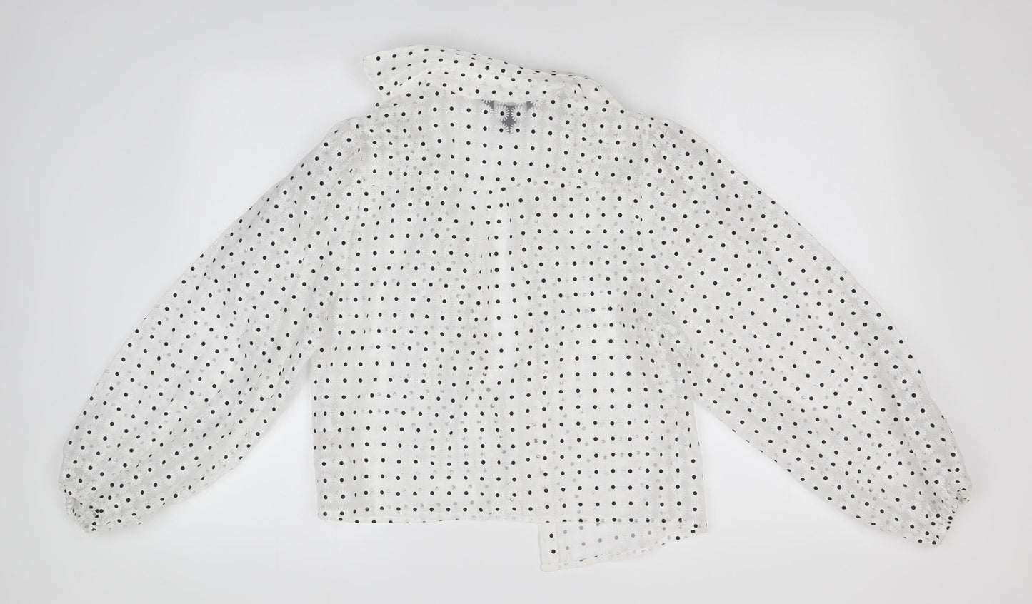 Womens UK Size 8 New Look White Basic Button-Up