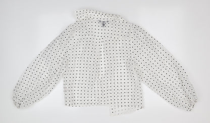 Womens UK Size 8 New Look White Basic Button-Up